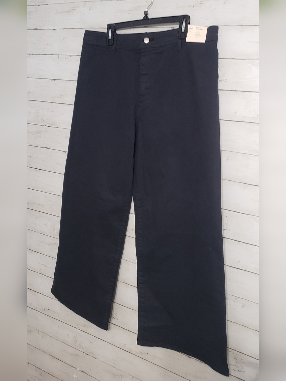NWT Women's Sailor Wide Leg Jeans High Waist Black Stretch Sz16 Universal Thread